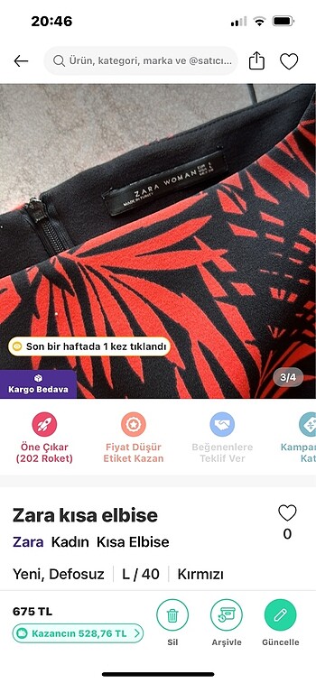 l Beden Zara kısa elbise