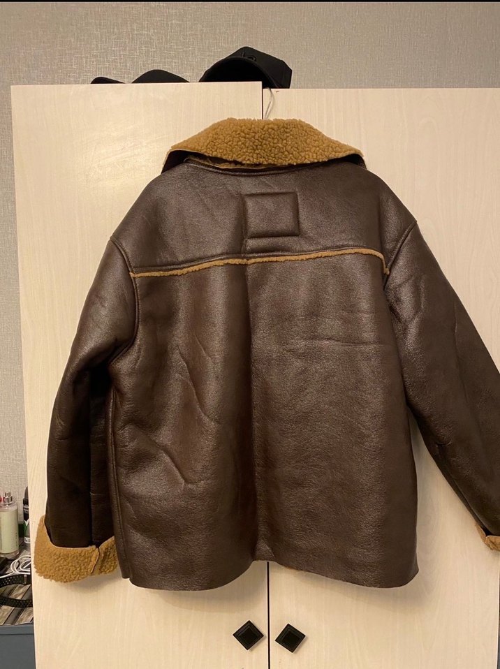 Kahverengi Kürklü Deri Ceket tertemiz - Görsel 2