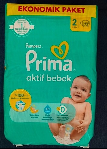 Prima Prima aktif bebek 2 numara 3 paket 183 adet