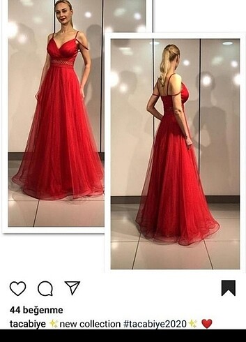36 Beden kırmızı Renk Kına elbisesi etiketli