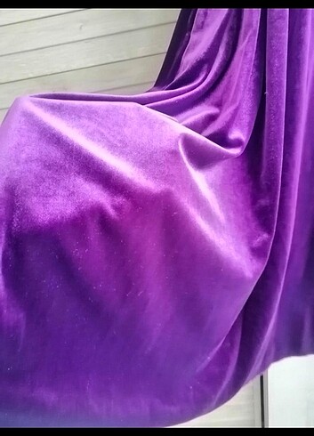 Kadife kemerli midi boy elbise - Görsel 6