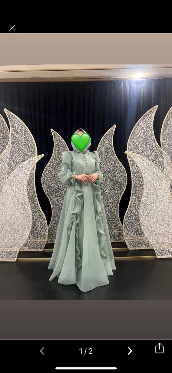 Uzun Kol Drapeli Yüksek Yakalı Kadın Elbise - Görsel 2