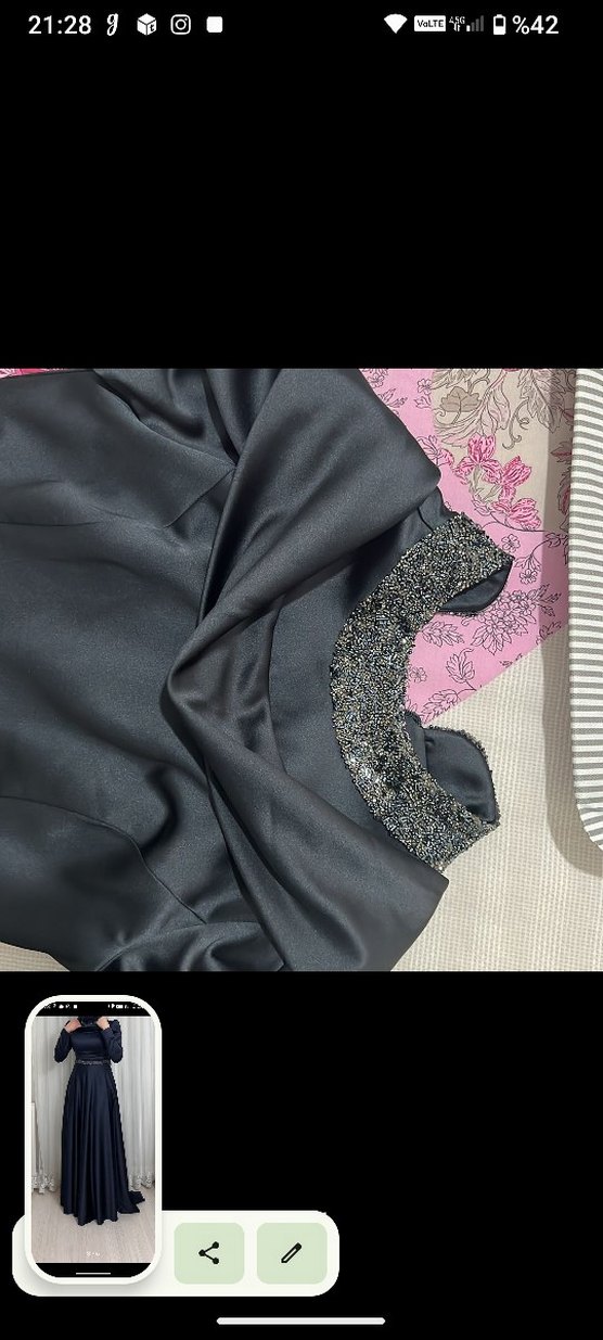 Siyah Uzun Drapeli Gotik Abiye Elbise - Görsel 4