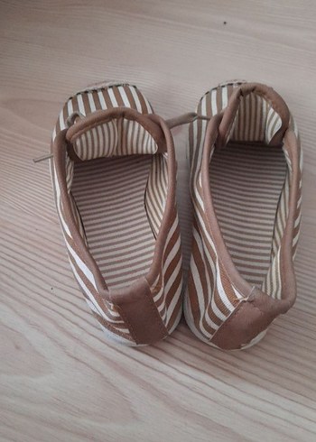 Bej Zebra Desenli Bağcıklı Bohem babet - Görsel 4