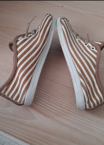 Bej Zebra Desenli Bağcıklı Bohem babet - Görsel 5