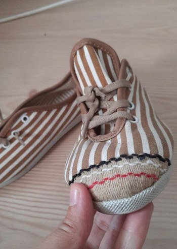 Bej Zebra Desenli Bağcıklı Bohem babet - Görsel 3