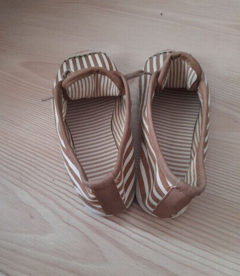 Bej Zebra Desenli Bağcıklı Bohem babet - Görsel 4