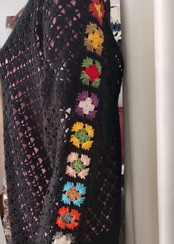 Bohem Çok Renkli Uzun Örgü Kazak - Görsel 3