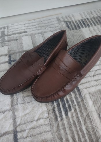 41 Beden Kahverengi Deri Erkek Loafer