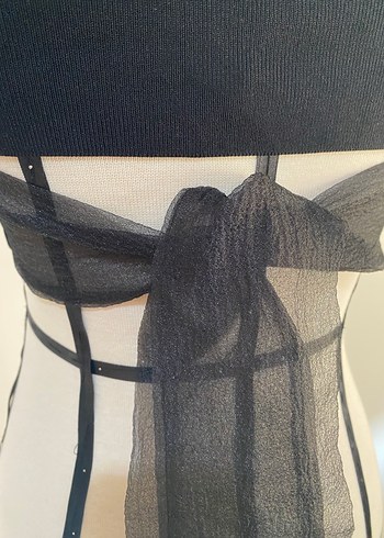 Siyah Gotik Strappy Büstiyer - Görsel 5