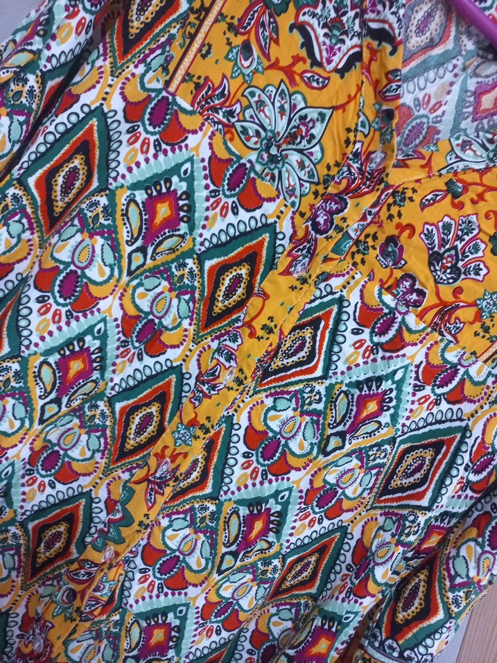 Renkli Bohem Uzun Elbise - Görsel 3