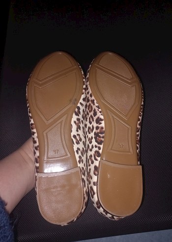 Leopar Desenli Tokalı Bej Kadın Babet - Görsel 4