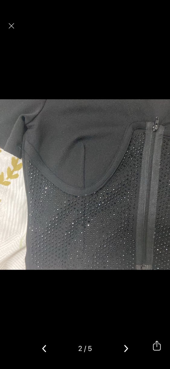 Fermuarlı Siyah Mini Bluz - Görsel 3