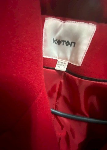 Düğmeli Kırmızı Midi Kadın Kaban - Görsel 2