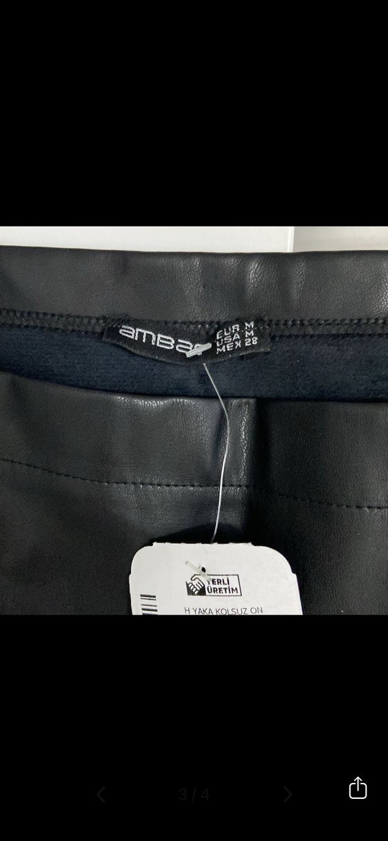 Siyah Deri Midi Askılı Kemerli Kadın Tulum - Görsel 2