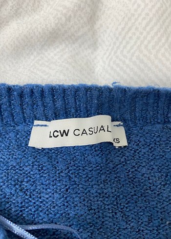 Kadın Mavi Örgü Kolsuz Triko Kazak - Görsel 3