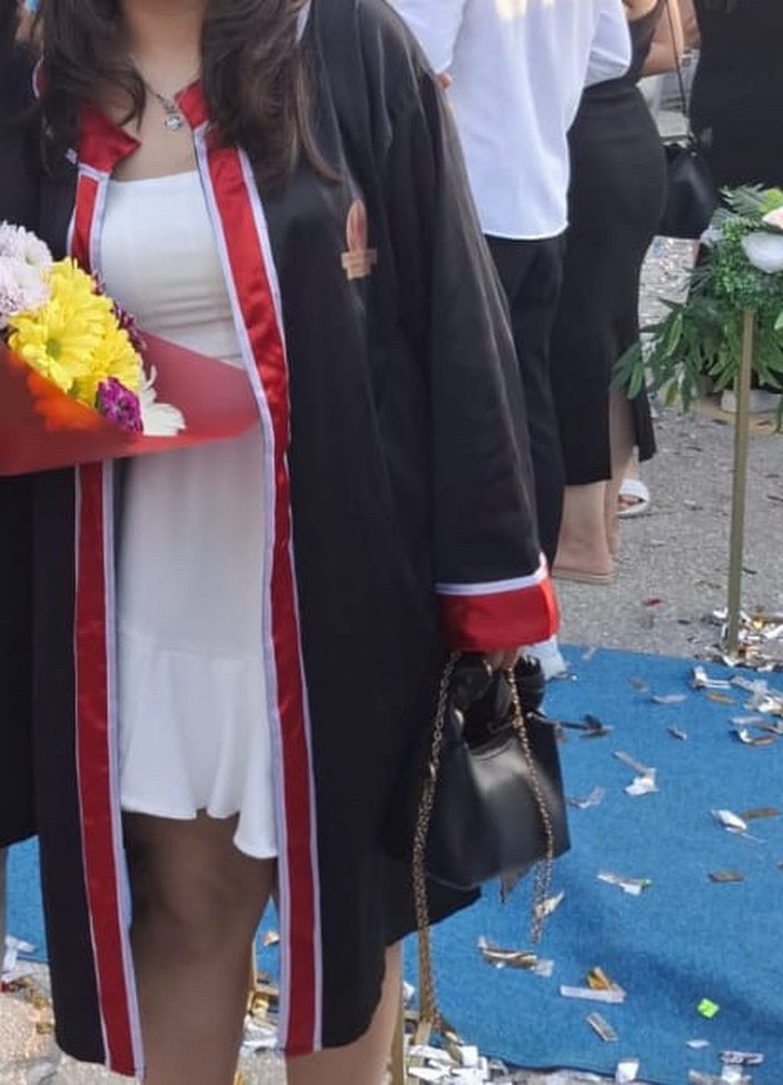 Beyaz Mezuniyet Elbisesi Püsküllü - Görsel 2