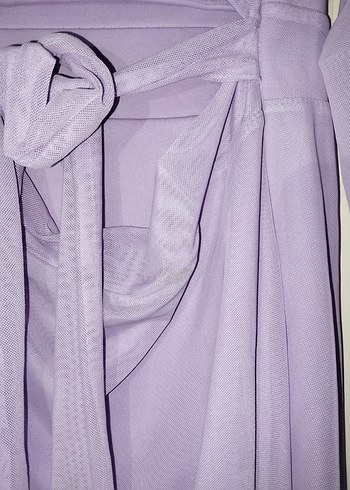 Uzun Kollu Mor Elbise - Görsel 6