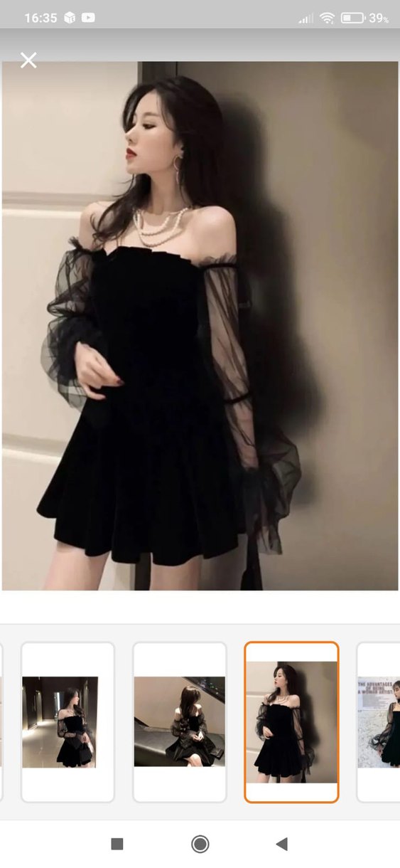 Siyah Gotik Elbise - Görsel 5