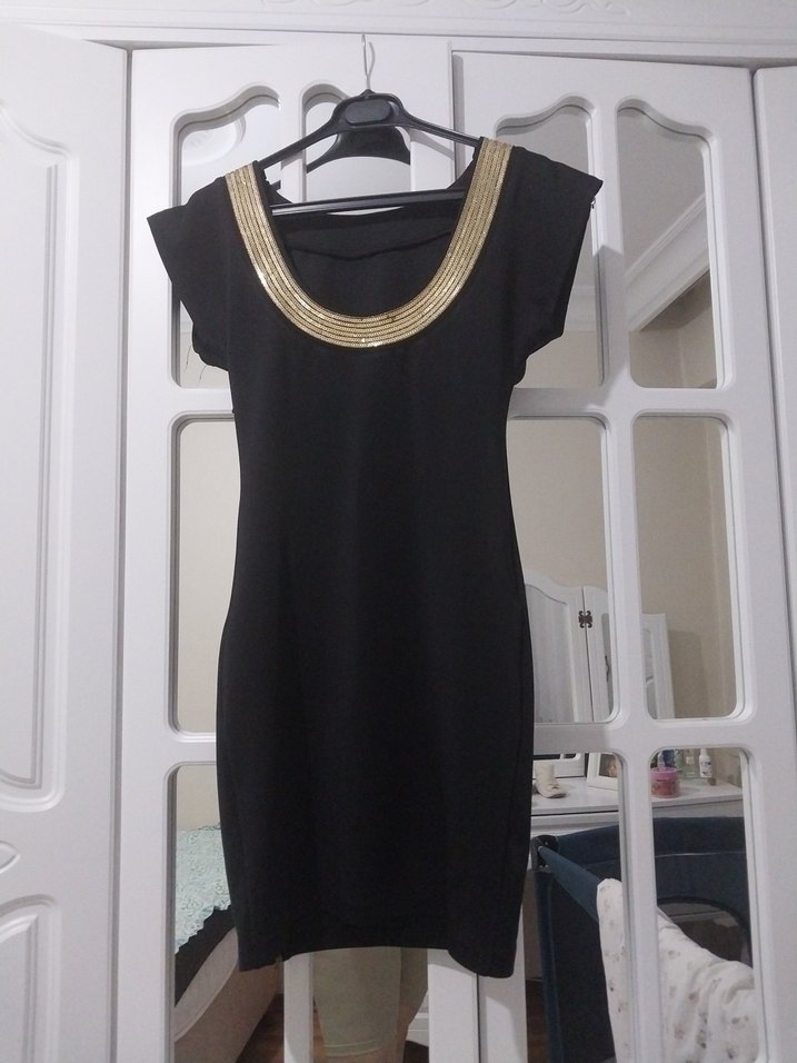 Parlak yaka elbise  - Görsel 3