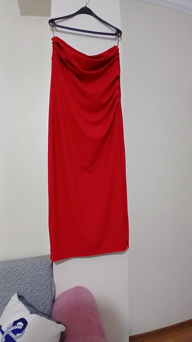 straplez elbise - Görsel 4