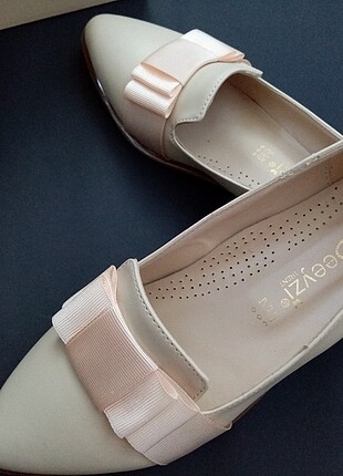 Zara Bej Renk BABET Ayakkabı 37 Numara Kurdelesi Toz Pembe