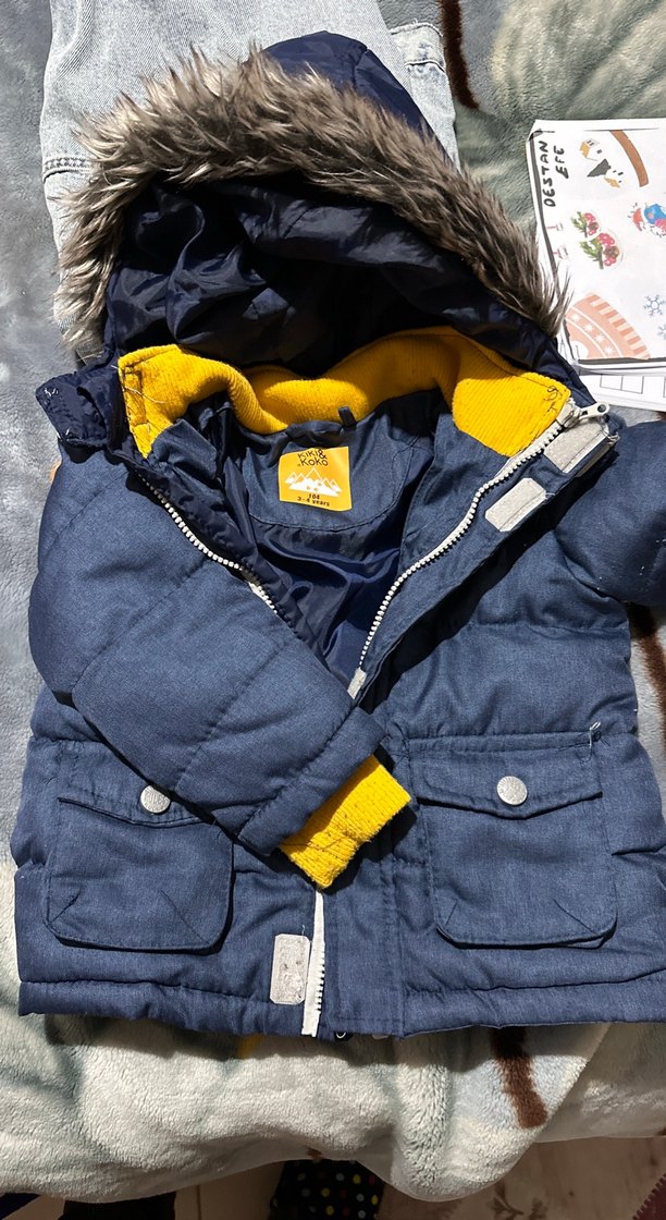 Erkek Çocuk Gri Kürklü Street Wear Mont - Görsel 3