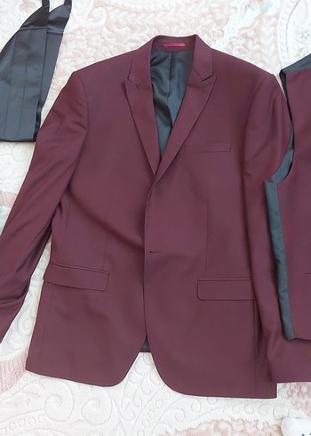 Diğer Bordo Regular Fit Erkek Takım Elbise