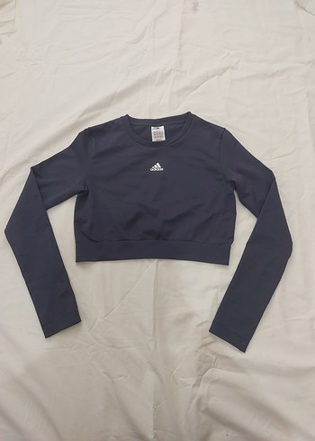 adidas 0 Lacivert Uzun Kollu Crop Üst - Görsel 4