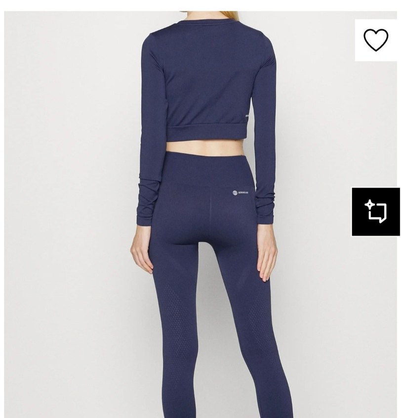 adidas 0 Lacivert Uzun Kollu Crop Üst - Görsel 2