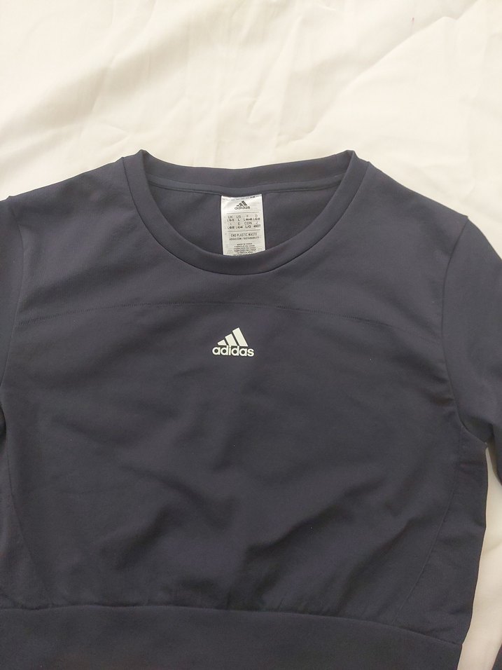 adidas 0 Lacivert Uzun Kollu Crop Üst - Görsel 5