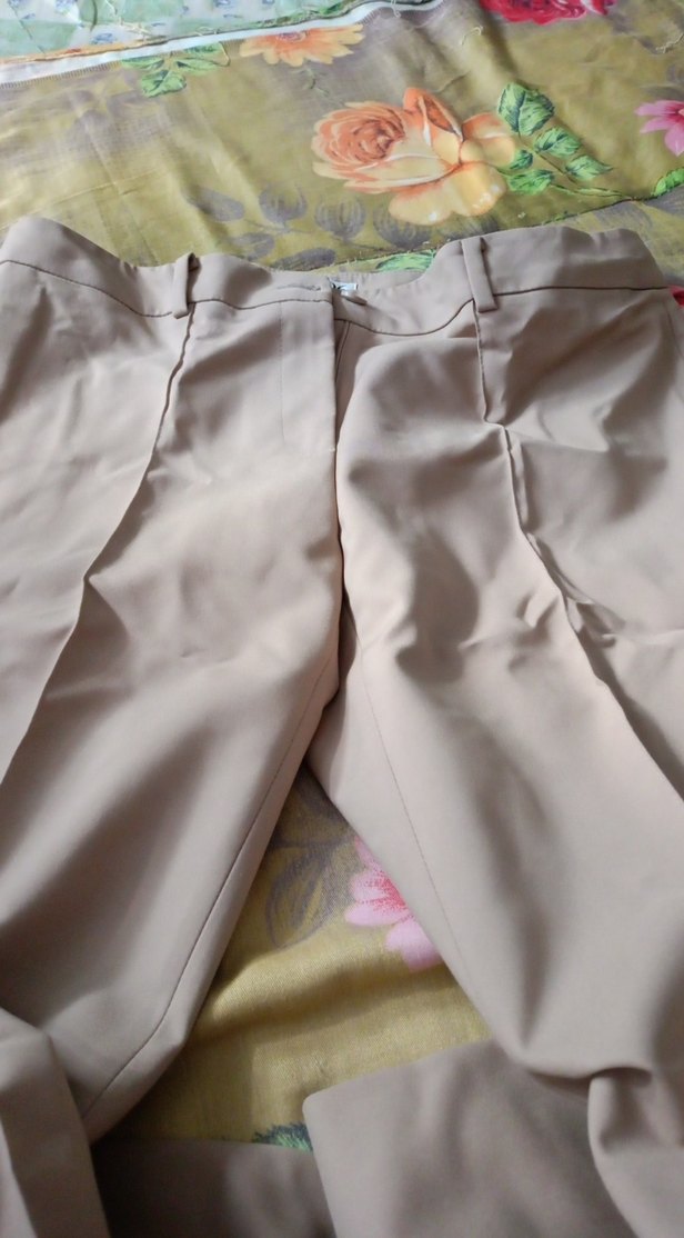 Bej Kadın Kumaş Pantolon Midi Boy - Görsel 2