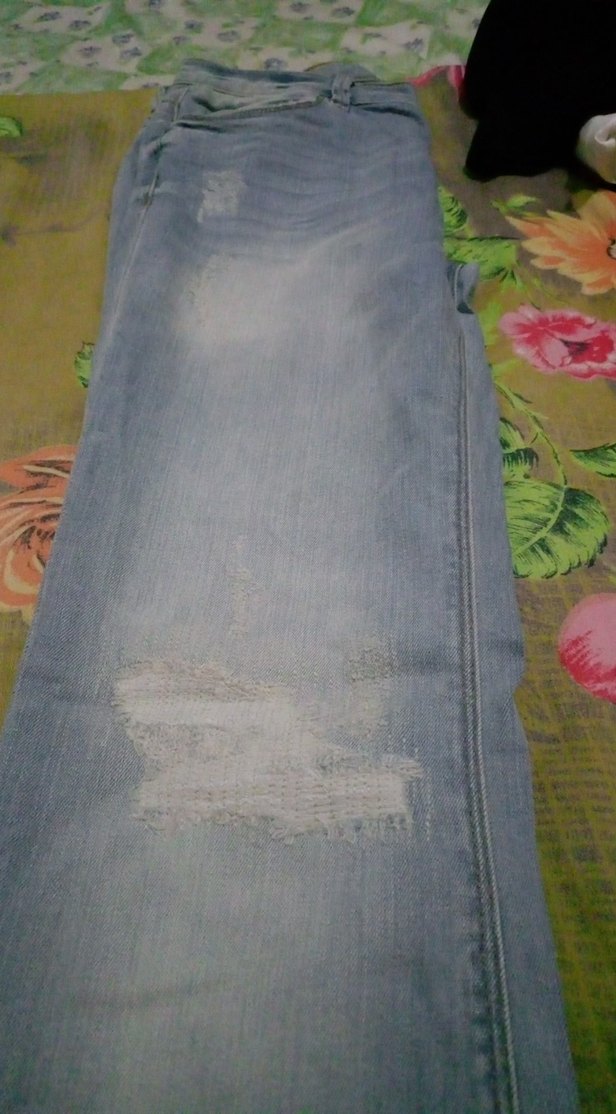 Düğmeli Gri Midi Kadın Kot Pantolon - Görsel 2