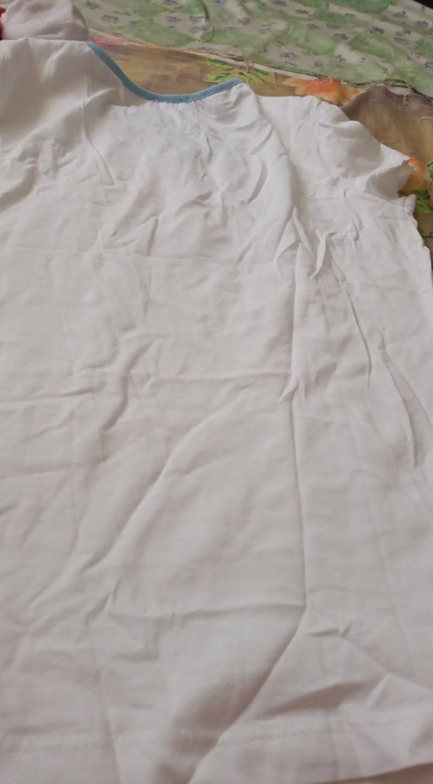 Beyaz V Yaka Hamile Tişörtü, Kısa Kollu - Görsel 5