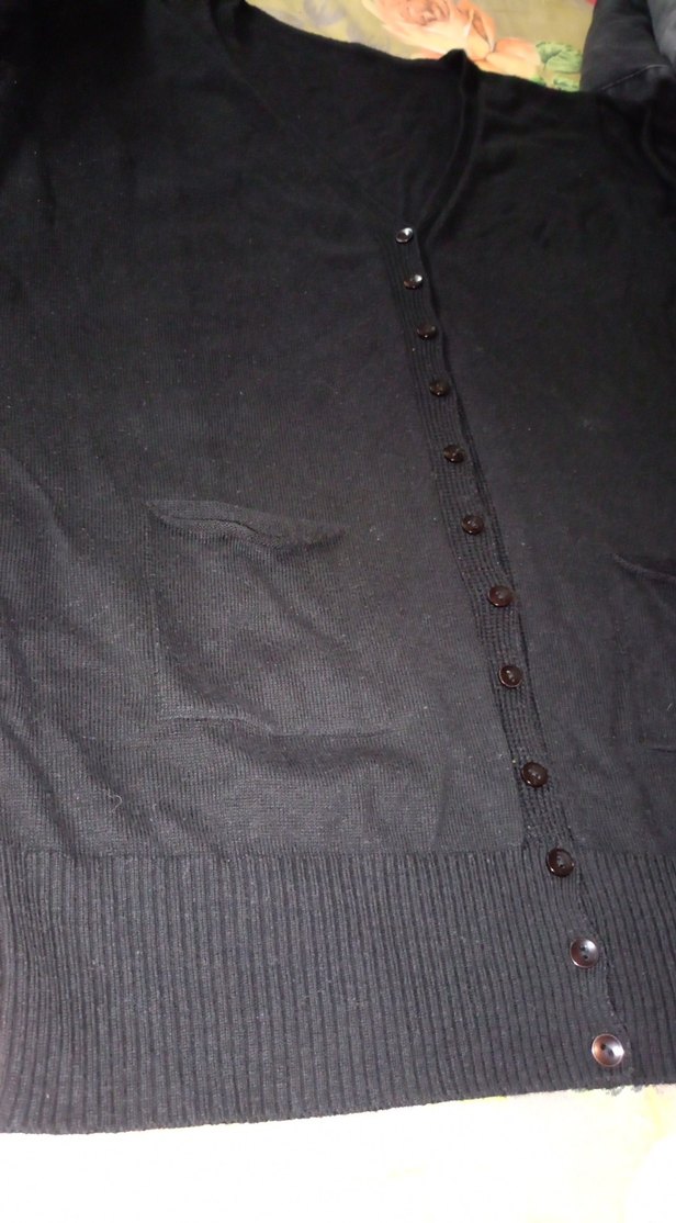 Siyah Düğmeli Midi Kadın Hırka - Görsel 2