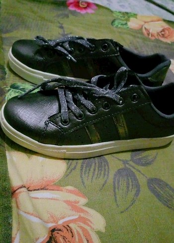 Siyah Bağcıklı Yüksek Topuklu Kadın Spor Ayakkabı - Görsel 4