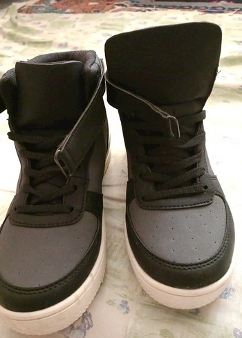 Gri Erkek Çocuk Günlük Botları Cırtlı - Görsel 3