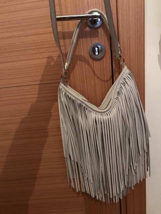 H&M Hm püsküllü gri çanta
