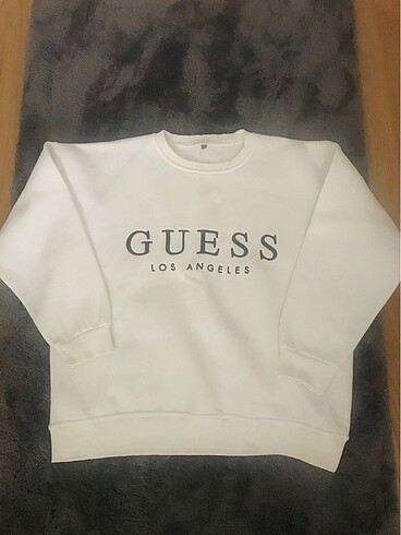 Guess kırık beyaz içi polar sweatshirt