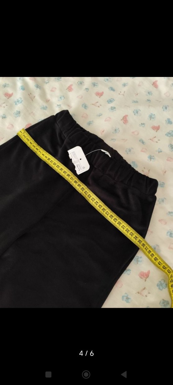 Siyah Kadife İspanyol Paça Pantolon - Görsel 2