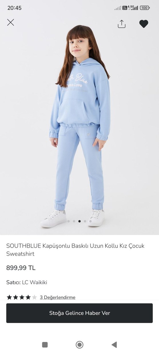 SOUTHBLUE Mavi Kapüşonlu Kız Sweatshirt - Görsel 2