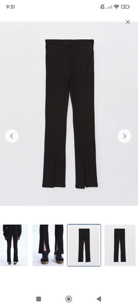 Siyah yirtmac detaylı tayt - Görsel 2