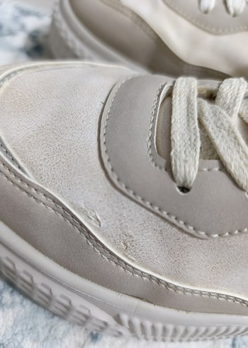 Beyaz Platform Topuklu Kadın Spor Ayakkabı - Görsel 2