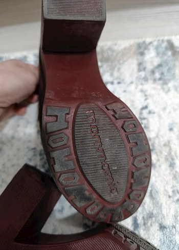 Bordo Deri Platform Topuklu Kadın Oxford Ayakkabı - Görsel 5