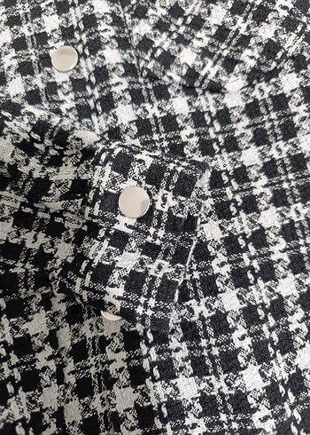 Gri Ekose Desenli Uzun Kollu Kadın Gömlek - Görsel 3