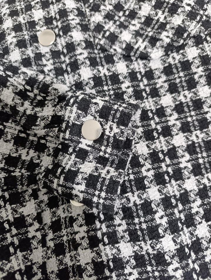 Gri Ekose Desenli Uzun Kollu Kadın Gömlek - Görsel 3