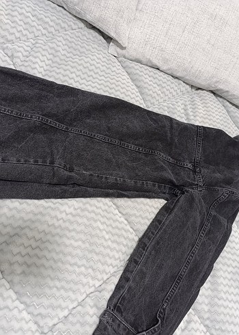 Gri Uzun Kadın Denim Ceket - Görsel 2