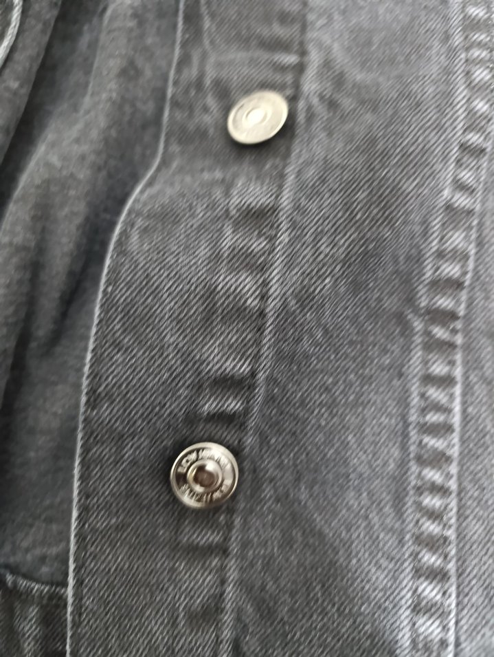 Gri Uzun Kadın Denim Ceket - Görsel 3