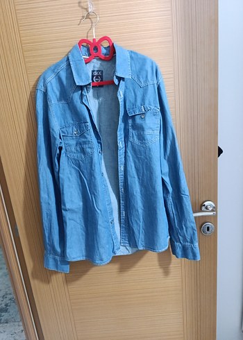 Düğmeli Gri Mavi Kadın Denim Ceket - Görsel 4