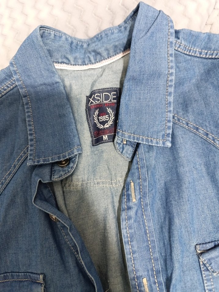 Düğmeli Gri Mavi Kadın Denim Ceket - Görsel 2